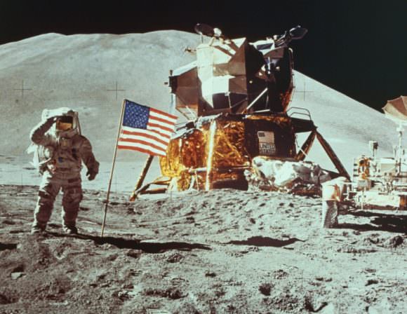 The image of the American flag planted on the Moon, being saluted by an American astronaut, must have caused great consternation in the Kremlin. Will SpaceX's mission to Mars cause the same consternation? Will Russia and other nations use the mission to remind the US of their Outer Space Treaty obligations? Image: NASA