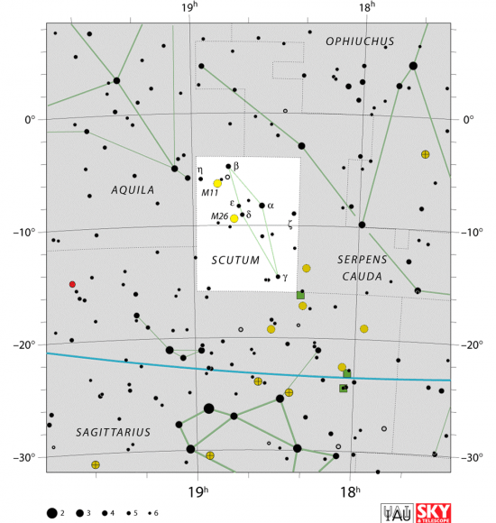 The Scutum Constellation. Credit: IAU and Sky&Telescope magazine