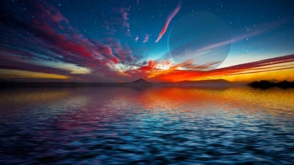 Artist's depiction of a waterworld. A new study suggests that Earth is in a minority when it comes to planets, and that most habitable planets may be greater than 90% ocean. Credit: David A. Aguilar (CfA)