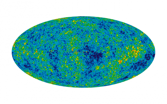This detailed map of the cosmic microwave background is created from seven years worth of data. It shows the