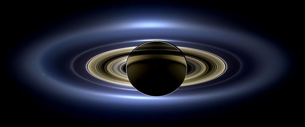 Saturn's rings in all their glory. If Mars did have rings at times in its past, it would the fift planet in our Solar System to have them. All four gas giants have them, though none are as spectacular as Saturn's. Image from the Cassini orbiter as Saturn eclipsed the Sun. Image Credit: By NASA / JPL-Caltech / Space Science Institute