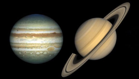 Shortly after forming, Jupiter was slowly pulled toward the sun. Saturn was also pulled in and eventually, their fates became linked. When Jupiter was about where Mars is now, the pair turned and moved away from the sun. Scientists have referred to this as the