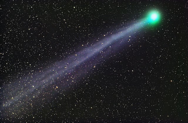 Carbon is necessary for life and is the fourth most abundant element in the Universe by mass. In this image of comet C/2014 Q2 (Lovejoy), the carbon helps create the green glow around the comet called the coma. Image Credit: By John Vermette - www.johnsastrophotos.com, CC BY-SA 4.0, https://commons.wikimedia.org/w/index.php?curid=38688394