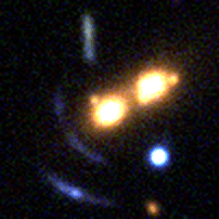 An example of a gravitational lens found in HCS data. Courtesy Space Warps.