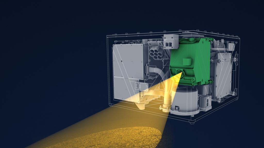 An illustration of MASCOT and its MAScam imager. Image credit: DLR (CC-By 3.0)