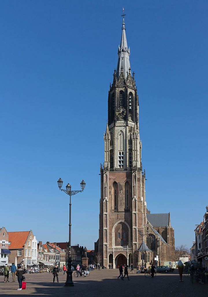Nieuwe Kerk in Delft, with its octagonal tower. The tower was critical to figuring out when Vermeer painted