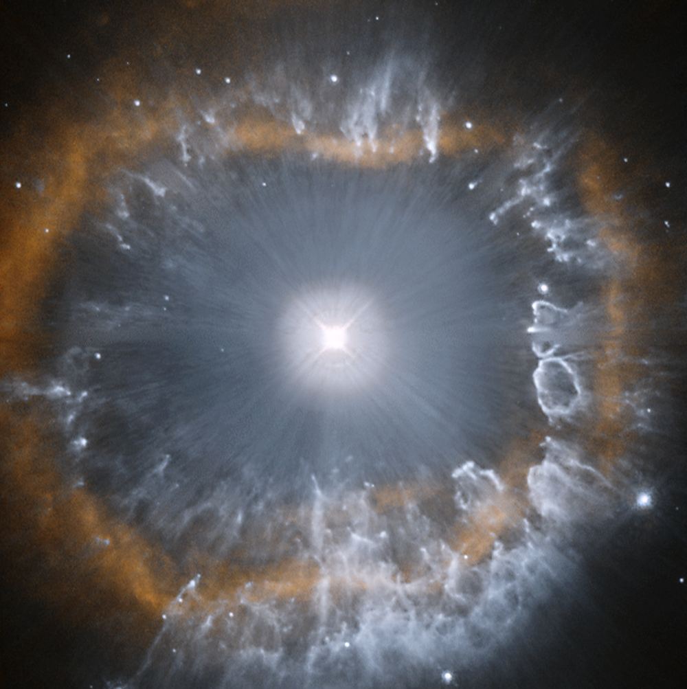 An older image of AG Carinae pulled from Hubble's Legacy archives and processed by Judy Schmidt.