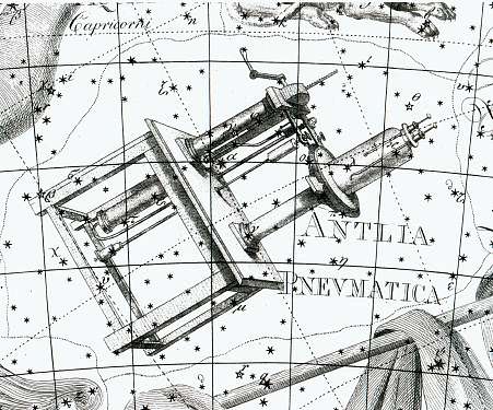 Johann Bode's depiction of Antlia. Credit: Public Domain