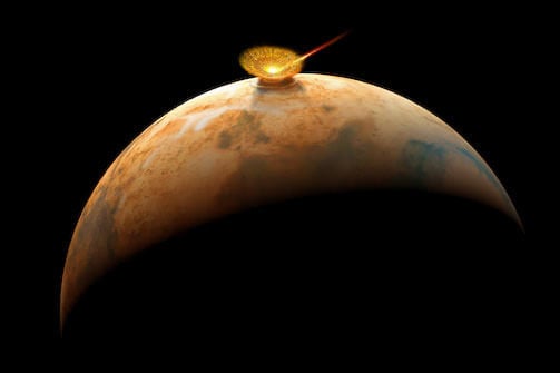 Asteroid impacts on Mars may not have been the source of the planet's water. Credit: geol.umd.edu