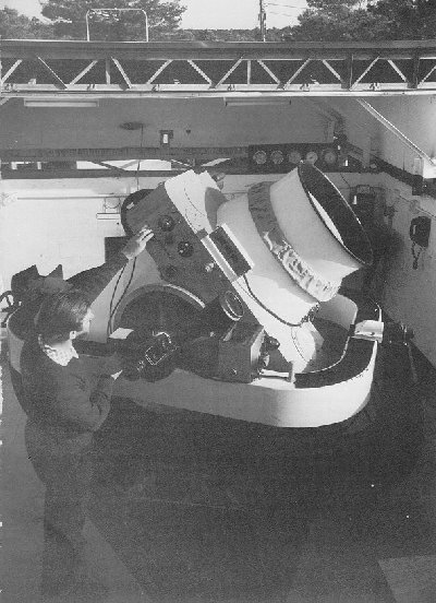 A Baker-Nunn satellite tracking camera ready for action. (Credit: NASA ).
