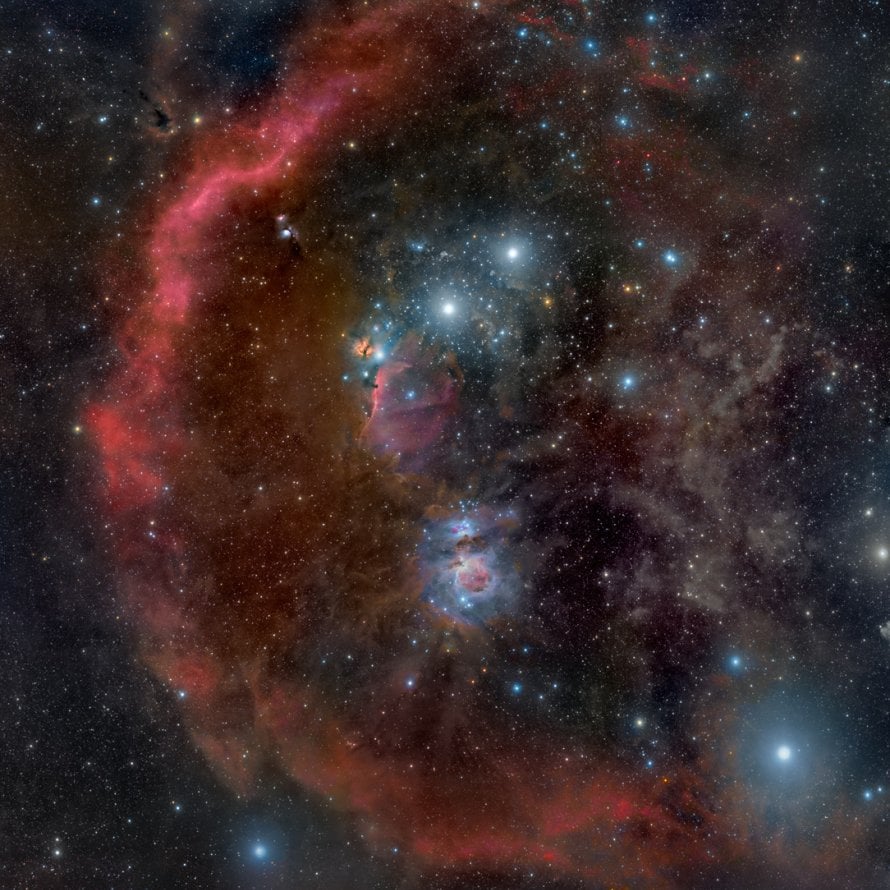 This is a Hubble image of the emission nebula Barnard's Loop in Orion. Image Credit: NASA, ESA, Hubble