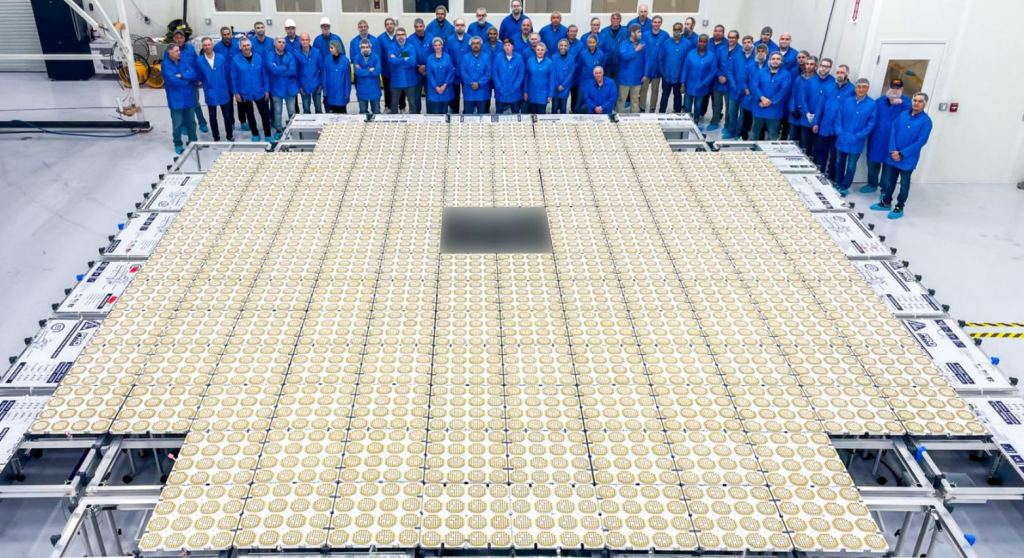 BlueWalker 3 is much larger than other satellites due to its antenna array. Image Credit: AST SpaceMobile.