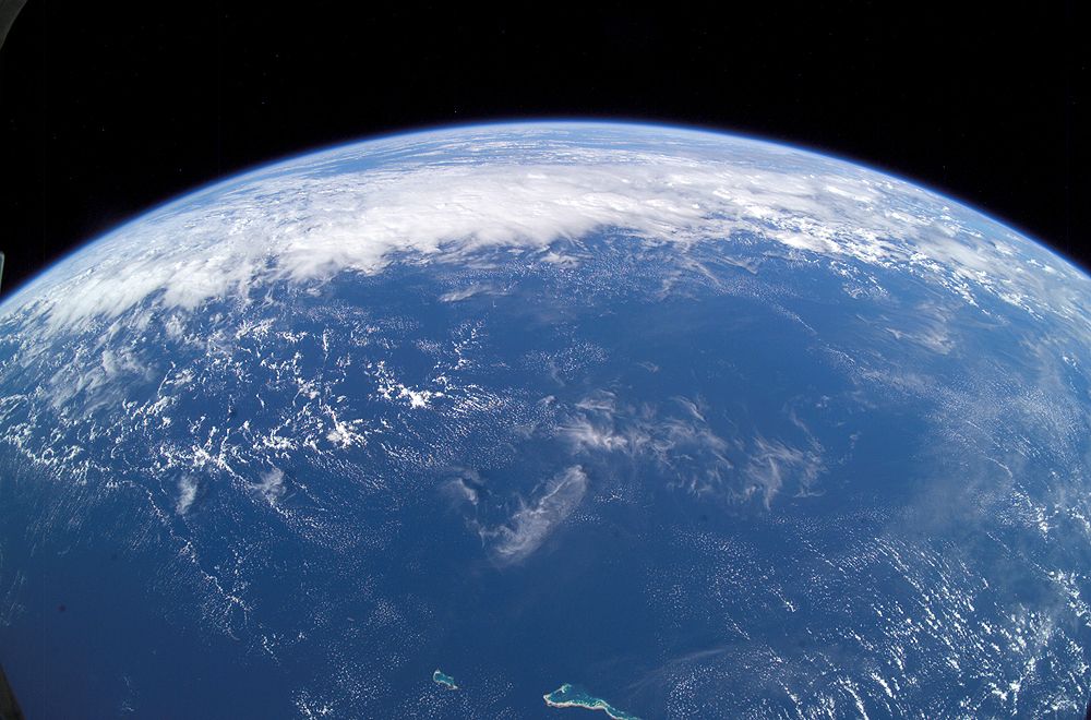 This view of Earth’s horizon was taken by an Expedition 7 crewmember onboard the International Space Station, using a wide-angle lens while the Station was over the Pacific Ocean. A new study suggests that Earth's water didn't all come from comets. Credit: NASA