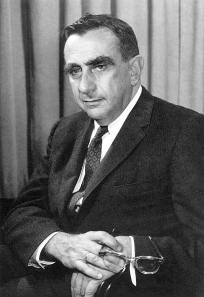 Edward Teller was the head of the Theoretical Physics Division at Los Alamos National Laboratory during the Manhattan Project that developed the atomic bomb for World War II. After the war he was central to the development of the hydrogen bomb.
