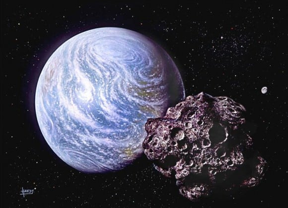 Painting of Asteroid 2012 DA14. © David A. Hardy/www.astroart.org