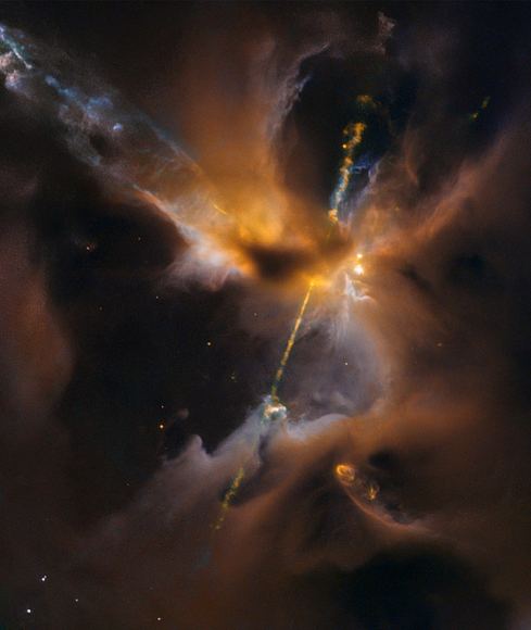 Herbig-Haro object HH 24 as seen by Hubble Space Telescope as it imaged a starbirth nursery in the constellation Orion. More than a thousand are known in the Milky Way Galaxy. Recent studies focused on such objects in the Carina pillars.