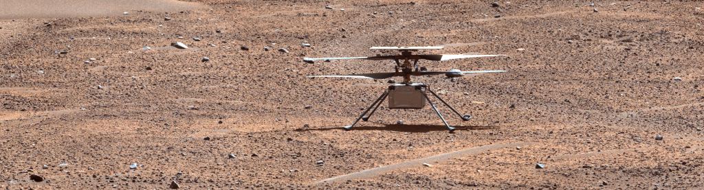Ingenuity stood on the surface fo Mars