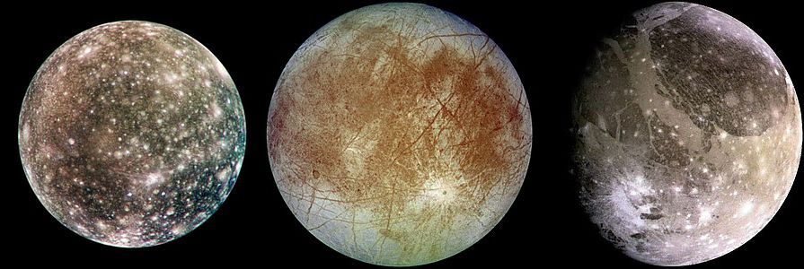 JUICE will spend almost five years studying Jupiter's ocean-bearing moons. From left to right, JUICE will visit Callisto for multiple flybys, Europa for two flybys, and Ganymede for flybys and orbital insertion. Image Credit left to right: NASA/JPL/DLR; NASA/JPL/DLR; NASA/JPL.