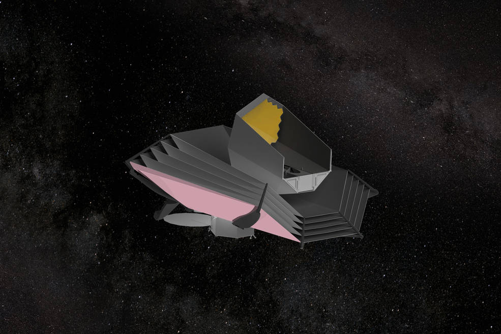 Artist's concept of the the Origins Space Telescope (OST). Credits: NASA/GSFC