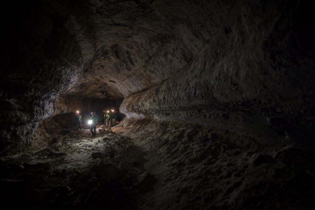 Exploring lava tubes in the Canary Islands. Credit: ESA-L.Ricci