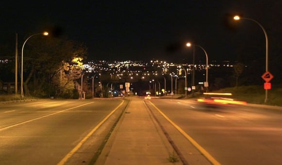 Full cutoff lighting fixtures like these put light where it's needed - on the road - and not out to the sides or up in the sky. Credit: Bob King