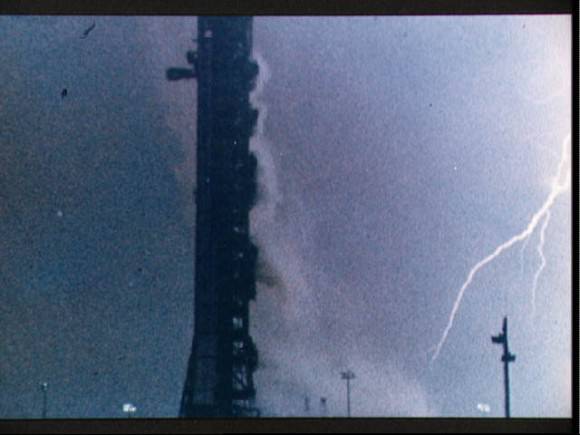 Lightning bolt during the launch of the Apollo 12 lunar landing mission
