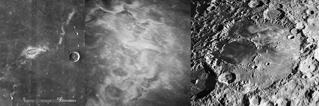 Lunar swirls are found in several regions on the Moon. Courtesy NASA.