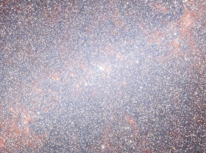 This is a zoomed-in image of NGC 5068's central bar from the JWST's full-size image. The detail is impressive, and the Hubble can't match it. Image Credit: ESA/Webb, NASA & CSA, J. Lee and the PHANGS-JWST Team