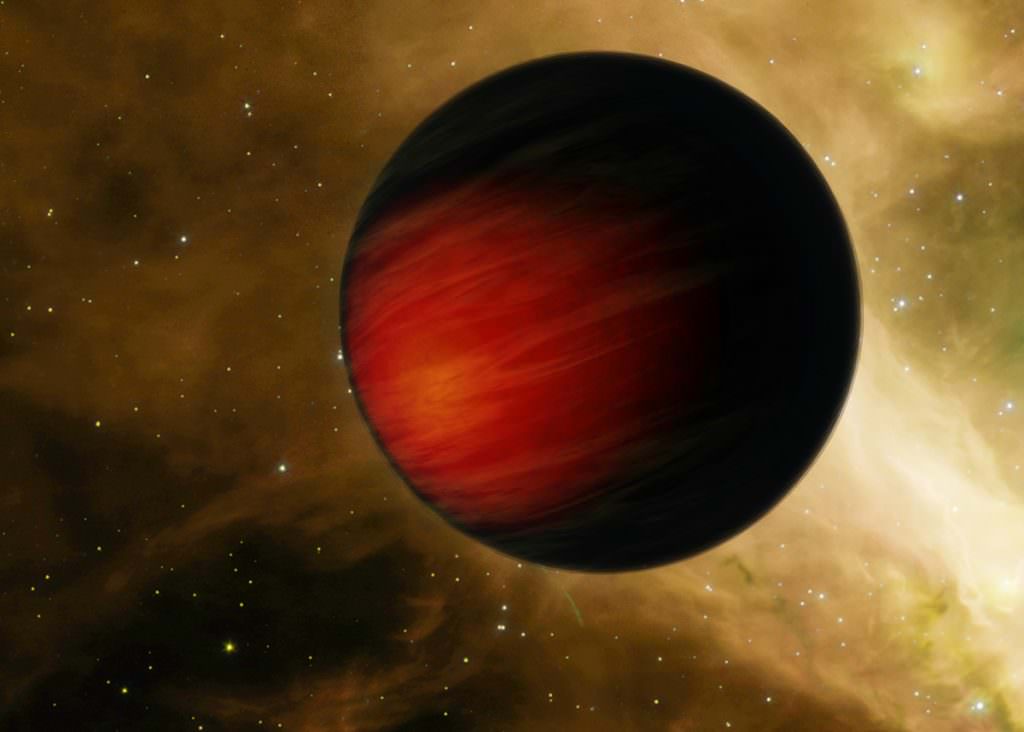 Artist's concept of Jupiter-sized exoplanet that orbits relatively close to its star (aka. a