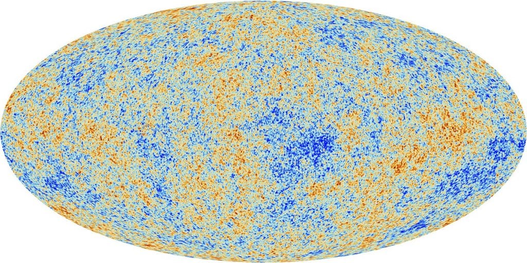 Cosmic Microwave Background. Scientists compared this to modern galaxy distributions to track dark matter. Copyright: ESA/Planck Collaboration