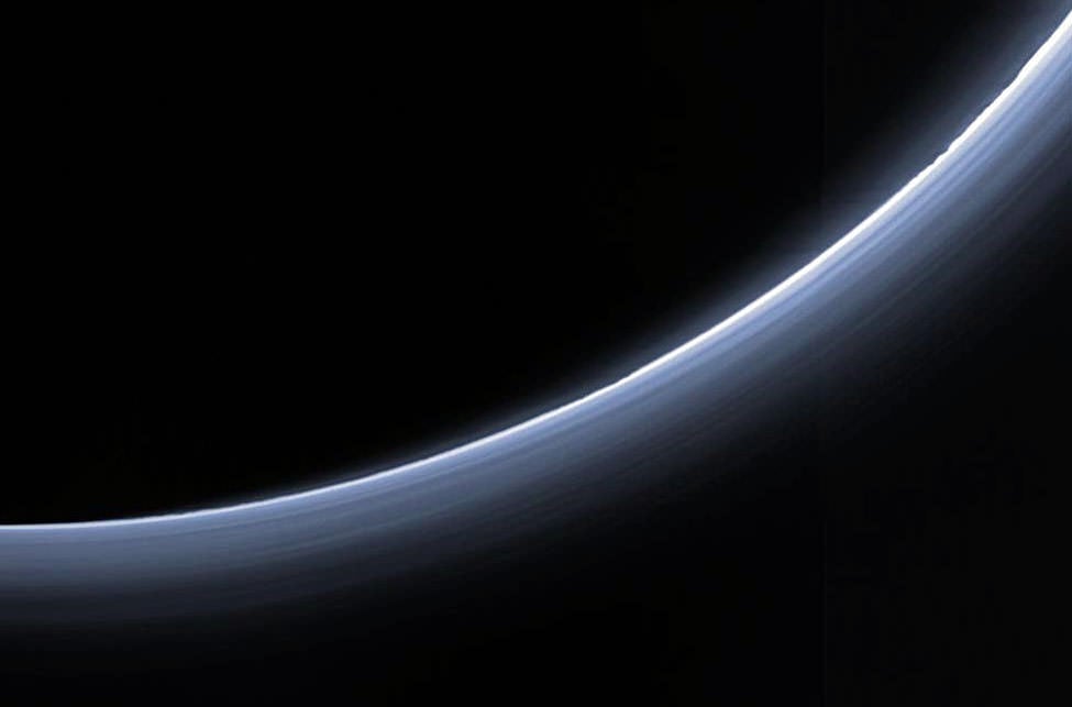 Close up of the back side of Pluto taken by New Horizons shows multiple layers of haze in its mostly nitrogen atmosphere. Credit: NASA/Johns Hopkins University Applied Physics Laboratory/Southwest Research Institute.