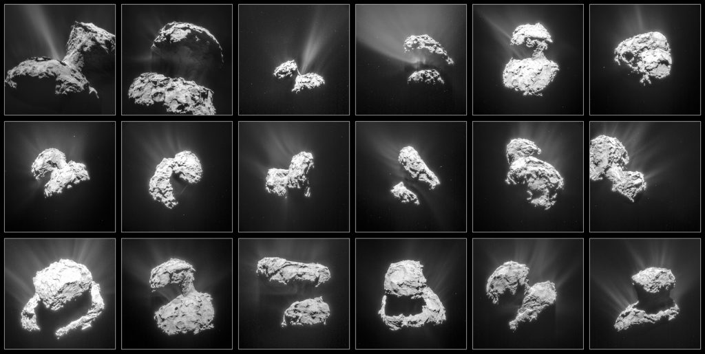Comet 67P is being actively shaped by its encounters with the Sun. Activity increases substantially at Comet 67P/Churyumov-Gerasimenko between Jan. 31 and March 25, 2015, when this series of pictures was taken by the Rosetta spacecraft. Credit: NAVCAM_CC-BY_SA-IGO-3.0