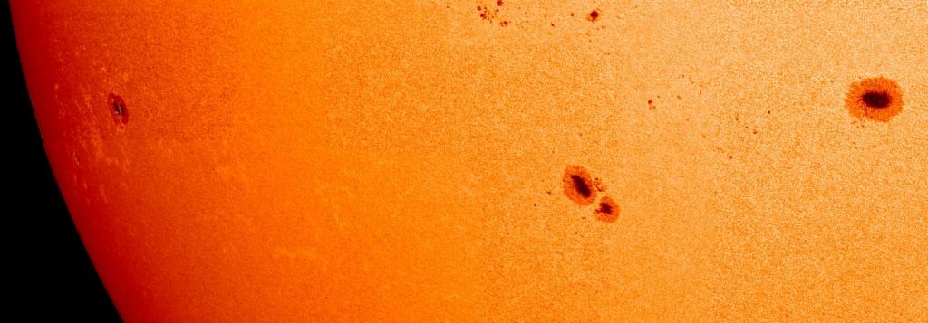 The images are remarkable for their detail. This image shows sunspots, regions that are darker and cooler than their surroundings. They appear where magnetic field lines are concentrated. The magnetic flux inhibits convection. Image Credit: ESA