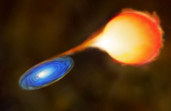 A Type Ia supernova occurs when a white dwarf accretes material from a companion star until it exceeds the Chandrasekhar limit and explodes. By studying these exploding stars, astronomers can measure dark energy and the expansion of the universe. CfA scientists have found a way to correct for small variations in the appearance of these supernovae, so that they become even better standard candles. The key is to sort the supernovae based on their color. Credit: NASA/CXC/M. Weiss
