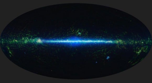 a mosaic of the images covering the entire sky as observed by the Wide-field Infrared Survey Explorer (WISE), part of its All-Sky Data Release.