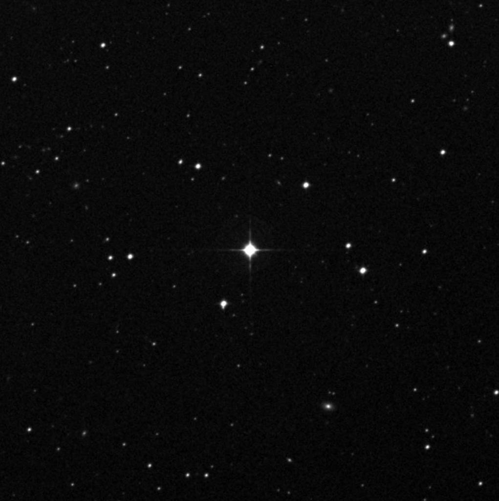 The star HD 222925 is a ninth-magnitude star located toward the southern constellation Tucana. Astronomers detected 65 different chemical elements in the star, which is the most detected in a star other than the Sun, which contains 67 different elements. Image Credit: The STScI Digitized Sky Survey