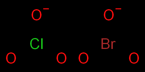 This image shows a chlorate ion (ClO3) and a bromate ion (BrO3). Could they have been the source of the oxygen that created manganese oxides on Mars? Image Credit: ChemSpider/Royal Society of Chemistry.