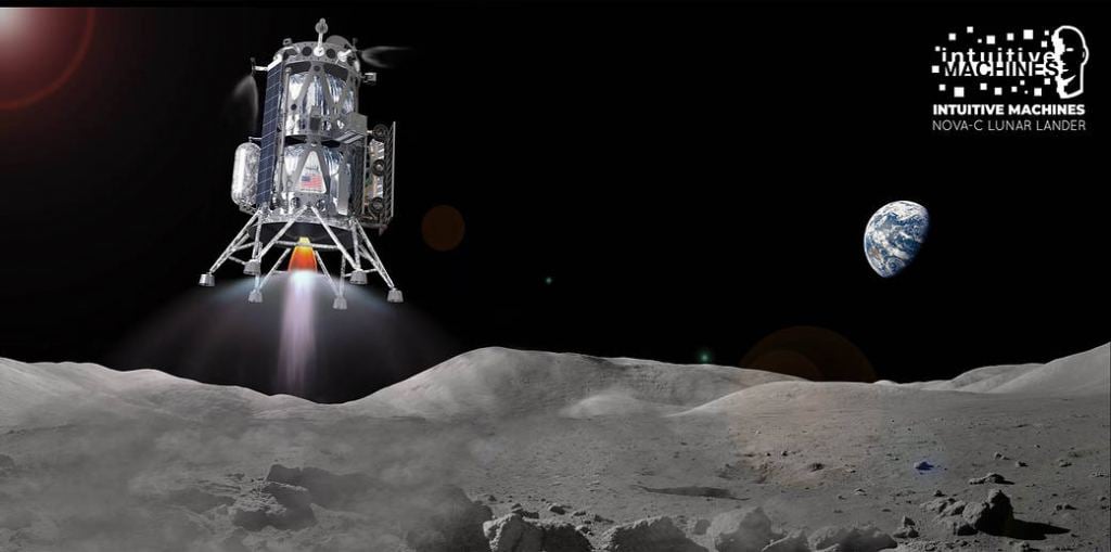 An artist's illustration of a lunar lander concept from Intuitive Machines. Image Credit: Intuitive Machines.
