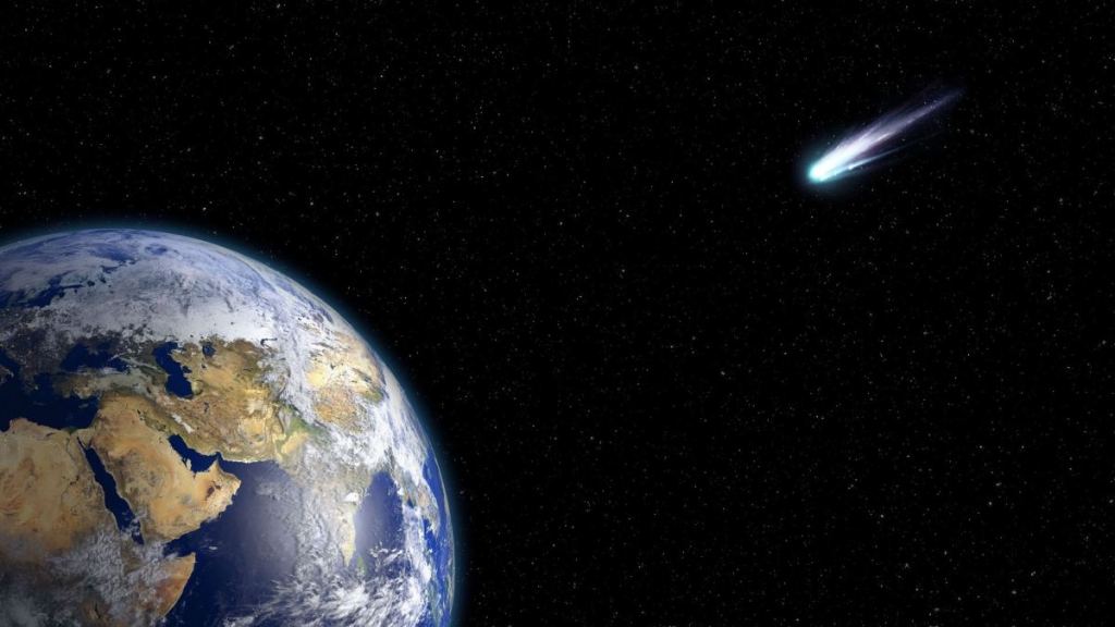 Artist's rendering of a comet headed towards Earth. Comets, asteroids, and icy planetesimals could still have delivered some of Earth's water. Image Credit: Public Domain.