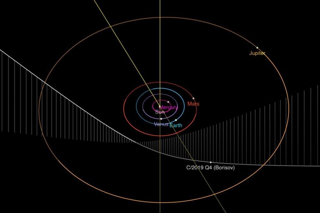 Comet Borisov's trajectory through our Solar System. Image Credit: NASA/JPL-Caltech