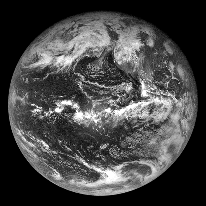Black and white image of Earth taken by the OSIRIS-REx's NavCam 1 instrument. Image Credit: NASA/OSIRIS-REx team and the University of Arizona