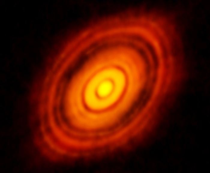 Image of the HL Tau planet-forming disk taken with the Atacama Large Millimeter Array. Conditions inside the disk contribute to a planet's eventual habitability. Credit: ALMA (ESO/NAOJ/NRAO)