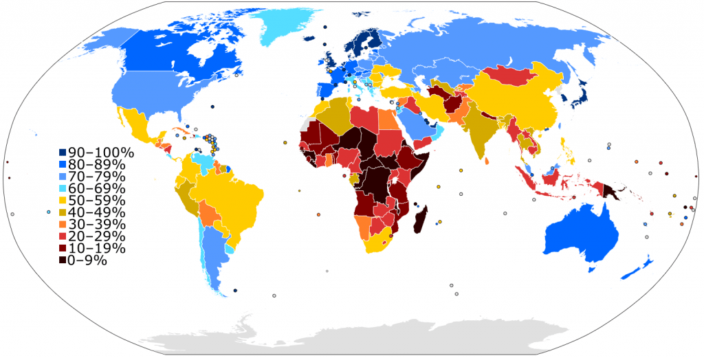 Large parts of the world, especially people in African nations, do not have reliable access to the internet. Project Kuiper, StarLink, and others aim to change that. Image Credit: By Jeff Ogden (W163) - Own work, based on figures from the Wikipedia:List of countries by number of Internet users article in the English Wikipedia, which is in turn based on figures from the International Telecommunications Union (ITU) for 2010 (updated to use figures for 2012 on 28 June 2013) (updated to 2016 on 5 Jan 2019).iThe source code of this SVG is valid.This W3C-unspecified vector image was created with a text editor.This vector image includes elements that have been taken or adapted from this: BlankMap-World6.svg., CC BY-SA 3.0, https://commons.wikimedia.org/w/index.php?curid=19202338