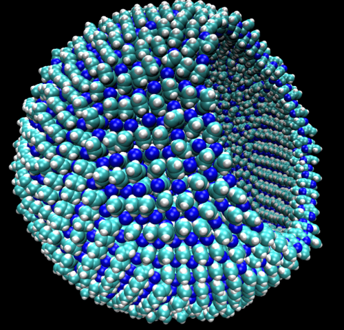 Researchers at Cornell University proposed a type of cell membrane composed of materials present on Titan, that could survive in the frigid methane seas there. Image: James Stevenson