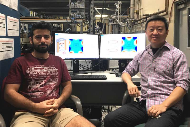 PhD Student Hamid Sanavandi and Professor Wei Guo of FAMU-FSU's College of Engineering developed the novel levitation system.