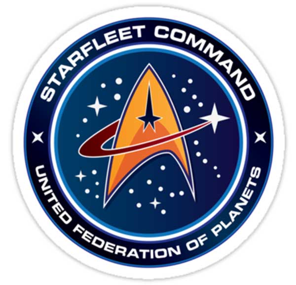 The Starfleet Command logo from Star Trek. The Delta shape, the starry background, the swoosh: it's all there. Image Credit: Star Trek?