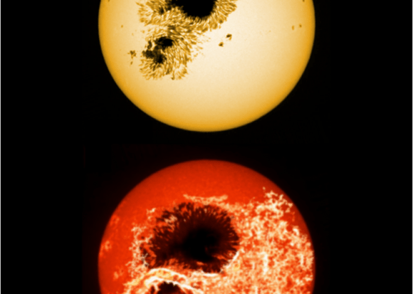 An artist's conception of what star spots look like on a superflare star. Courtesy Subaru Telescope.