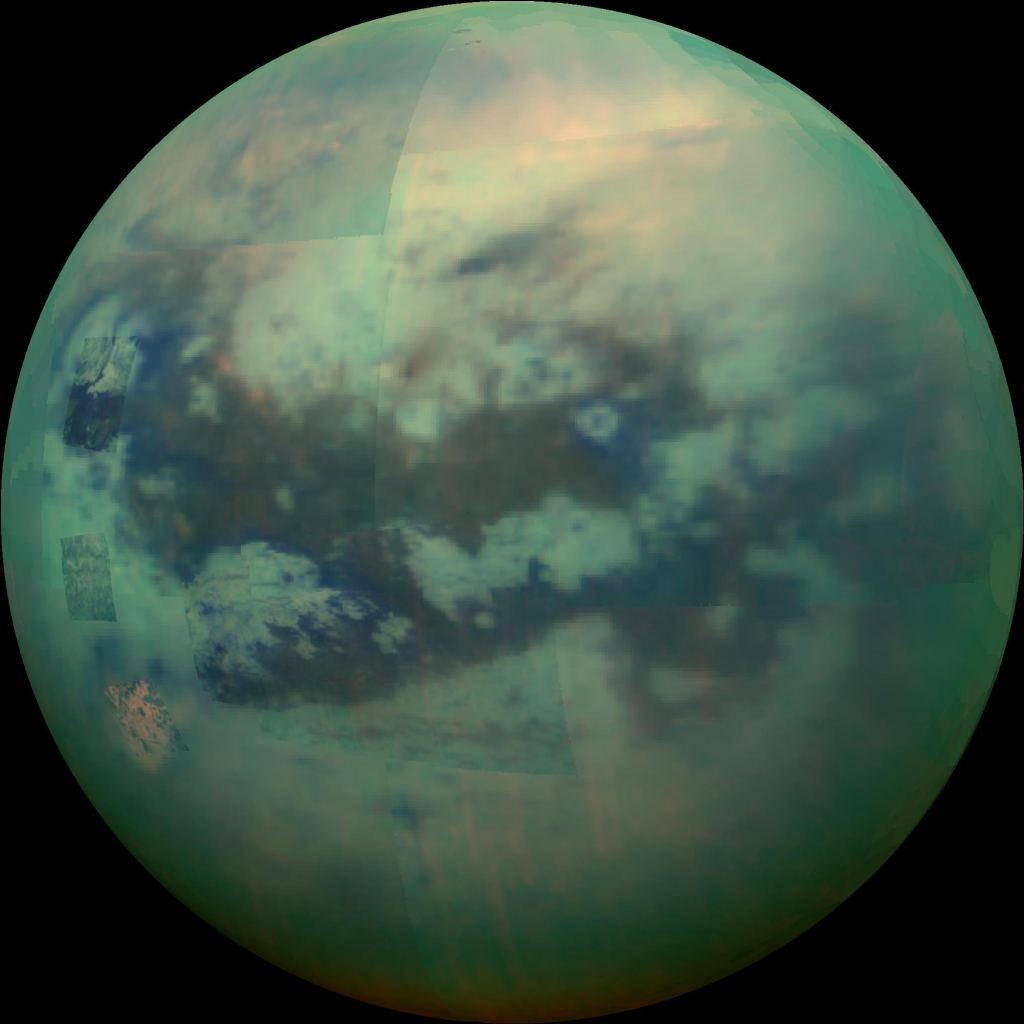 Some researchers think that life could exist on Saturn's moon Titan. Titan's atmosphere is 5% methane, and it's so cold that liquid hydrocarbons exist on its surface. If life can exist here, can it exist in molecular clouds? Image Credit: By NASA/JPL/University of Arizona/University of Idaho, Public Domain.