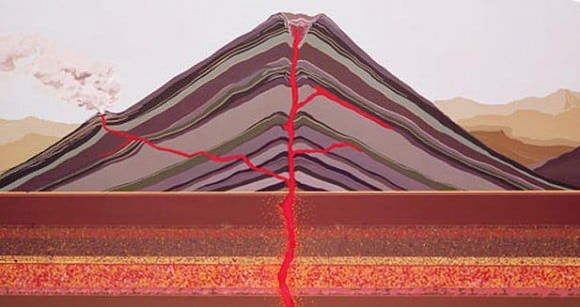 Cross-section of a volcano. Credit: 3dgeography.co.uk/#!