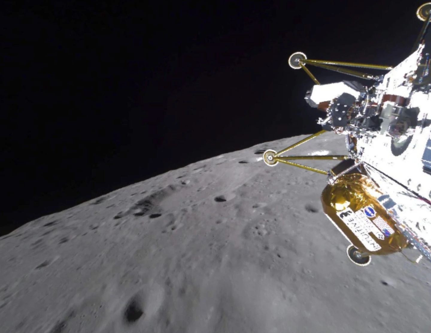 IM-2 mission approaching the lunar surface on March 6th, 2025. Credit: NASA